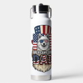 Amerikaanse Eskimo Vader Patriottische Vintage Hon Waterfles (Voorkant)