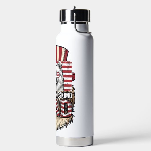 Amerikaanse Eskimo Vader Patriottische Vintage Hon Waterfles (Links)