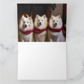 Amerikaanse Eskimohond bij de Openhaard Kerstmis Kaart (Binnen)
