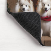 Amerikaanse Eskimohond bij de Openhaard Kerstmis Muismat (Hoek)