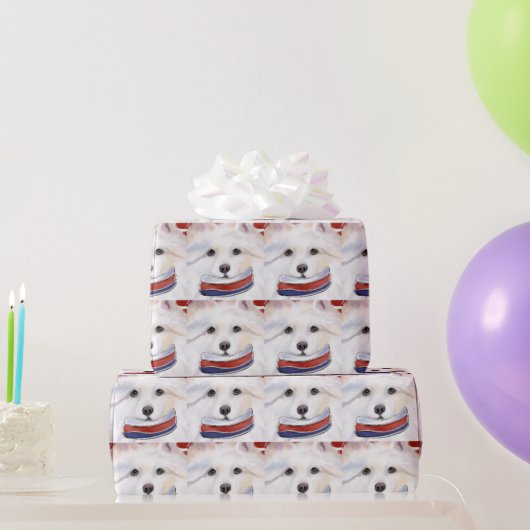 Amerikaanse Eskimohond Cadeaupapier (Feestgeschenken)