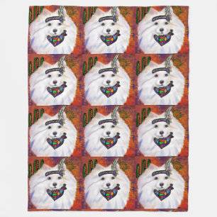 Amerikaanse Eskimohond Fleece Deken
