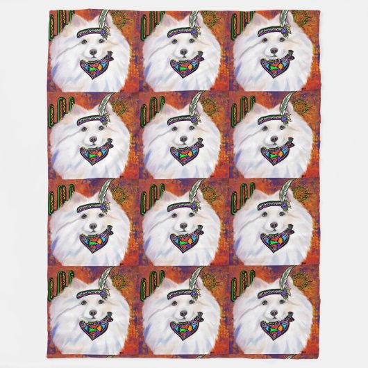 Amerikaanse Eskimohond Fleece Deken (Voorkant)