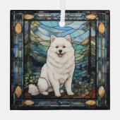 Amerikaanse Eskimohond Glas Ornament (Achterkant)