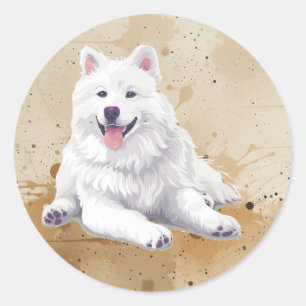 Amerikaanse Eskimohond Huisdier Dier Ronde Sticker