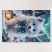 Amerikaanse Eskimohond Kerst Kunst Legpuzzel (Horizontaal)
