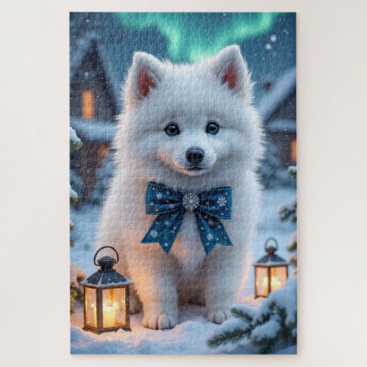 Amerikaanse Eskimohond Kerst Kunst Legpuzzel (Verticaal)