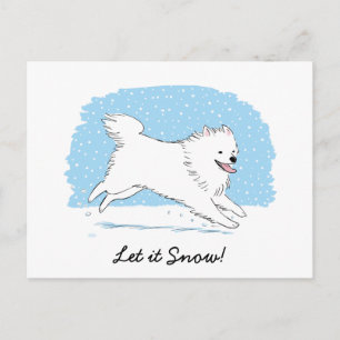 Amerikaanse Eskimohond Laat het Sneeuwen Eskie Vak Feestdagenkaart