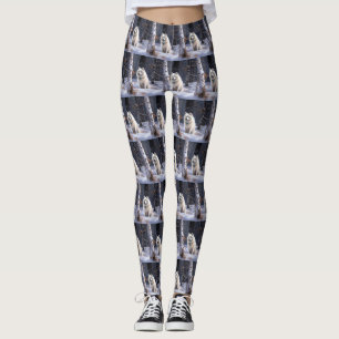 Amerikaanse Eskimohond Laat het sneeuwen Kerstmis Leggings