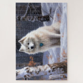 Amerikaanse Eskimohond Laat het sneeuwen Kerstmis Legpuzzel (Verticaal)