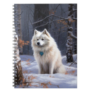 Amerikaanse Eskimohond Laat het sneeuwen Kerstmis Notitieboek