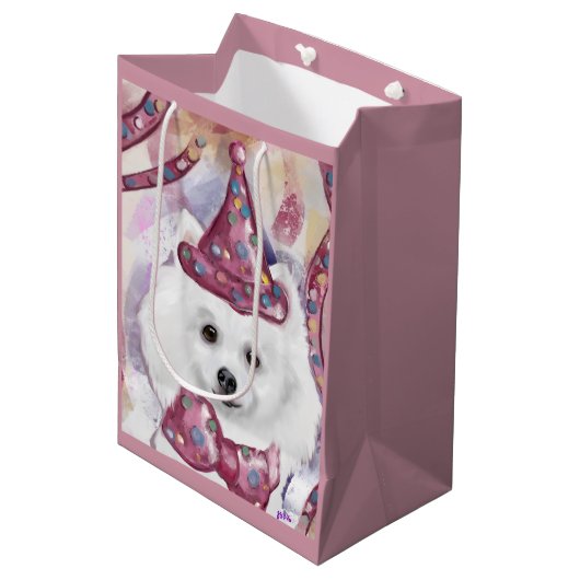 Amerikaanse Eskimohond Medium Cadeauzakje (Voorkant Gekanteld)