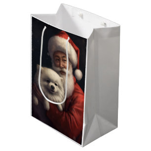 Amerikaanse Eskimohond met Kerstman Feestelijke Ke Medium Cadeauzakje