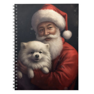 Amerikaanse Eskimohond met Kerstman Feestelijke Ke Notitieboek