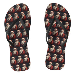 Amerikaanse Eskimohond met Kerstman Feestelijke Ke Teenslippers