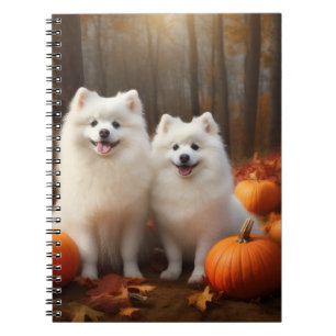 Amerikaanse Eskimohond Puppy Autumn Delight Pumpki Notitieboek