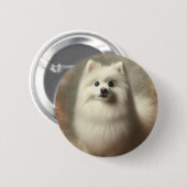 Amerikaanse Eskimohond Ronde Button 5,7 Cm (Voorkant /achterkant)