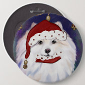 Amerikaanse Eskimohond Ronde Button 6,0 Cm (Voorkant /achterkant)