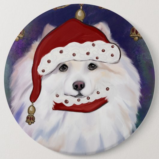 Amerikaanse Eskimohond Ronde Button 6,0 Cm (Voorkant)