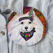 Amerikaanse Eskimohond Ronde Button 6,0 Cm (In situ)