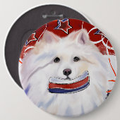 Amerikaanse Eskimohond Ronde Button 6,0 Cm (Voorkant /achterkant)