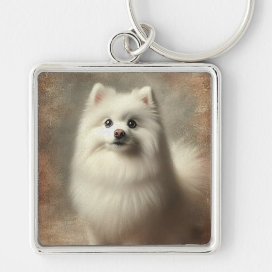 Amerikaanse Eskimohond Sleutelhanger (Voorkant)