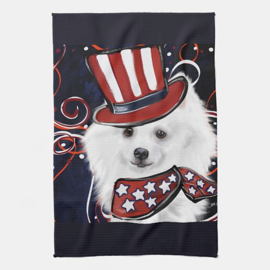 Amerikaanse Eskimohond  Theedoek (Verticaal)