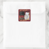 Amerikaanse Eskimohond Vierkante Sticker (Tas)