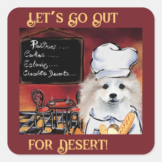 Amerikaanse Eskimohond Vierkante Sticker (Voorkant)
