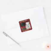 Amerikaanse Eskimohond Vierkante Sticker (Envelop)