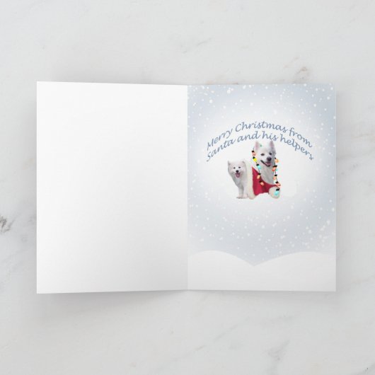 Amerikaanse Eskimo's Santa's Helpers kaarten (Binnen)