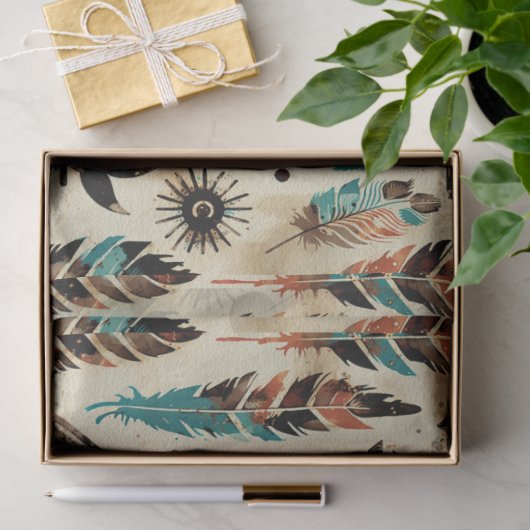 Amerikaanse Etnische Tribal Art Waterverf Patroon Tissuepapier (Geschenk)