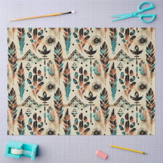 Amerikaanse Etnische Tribal Art Waterverf Patroon Tissuepapier (Craft)