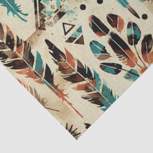 Amerikaanse Etnische Tribal Art Waterverf Patroon Tissuepapier (Detail)