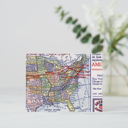 AMERIKAANSE EXPRESS SHIPPING BRIEFKAART (Staand voorkant)