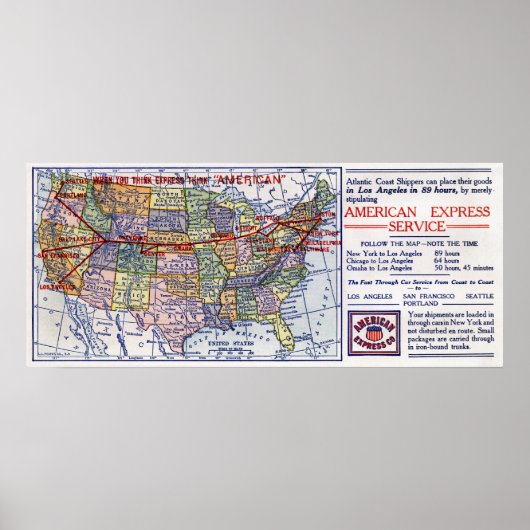 AMERIKAANSE EXPRESS SHIPPING POSTER (Voorkant)