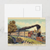  Amerikaanse Express Train Briefkaart (Voorkant / Achterkant)
