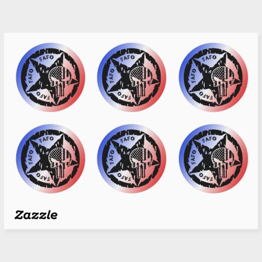 Amerikaanse FAFO Punisher Skull & Star Ronde Sticker (Vel)