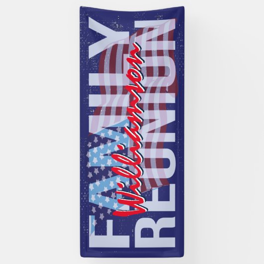 Amerikaanse Familiereünie Rood Wit Blauw Amerikaan Spandoek (Verticaal)
