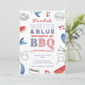 Amerikaanse Feestdagen BBQ Red White Blue Kaart (Staand voorkant)