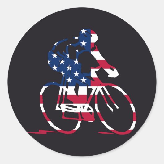 Amerikaanse fietser ronde sticker (Voorkant)