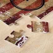 Amerikaanse filefiets met drukke vlag Puzzle Legpuzzel (Zijkant)