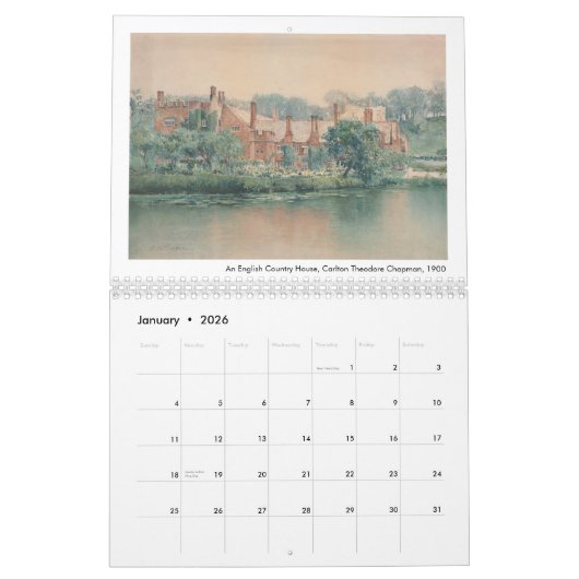 Amerikaanse Fine Art Waterverf Europe Schilderijen Kalender (Jan 2026)