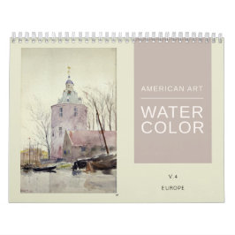 Amerikaanse Fine Art Waterverf Europe Schilderijen Kalender