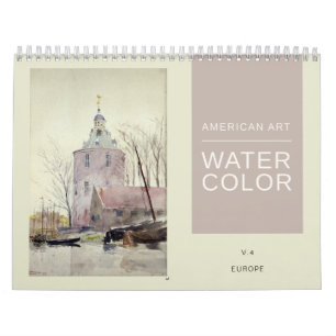 Amerikaanse Fine Art Waterverf Europe Schilderijen Kalender