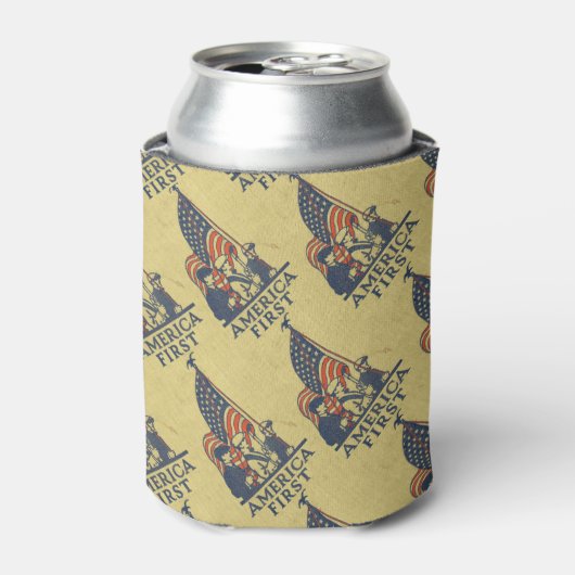 Amerikaanse First American Flag Patriots  tekst Blikjeskoeler (Blikje Voorkant)
