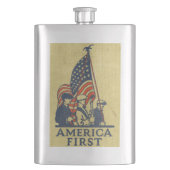 Amerikaanse First American Flag Patriots  tekst Heupfles (Voorkant)