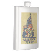 Amerikaanse First American Flag Patriots  tekst Heupfles (Rechts)