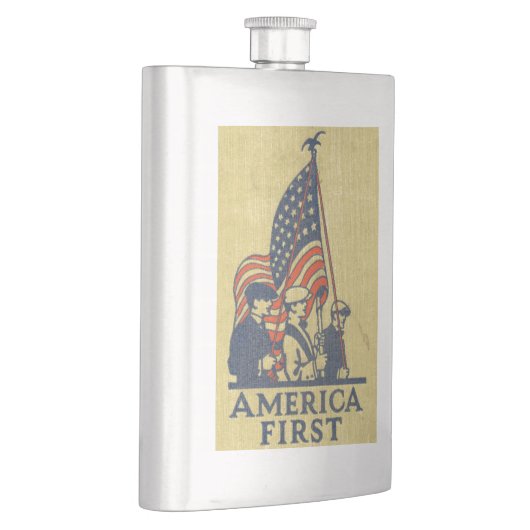 Amerikaanse First American Flag Patriots  tekst Heupfles (Rechts)