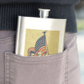 Amerikaanse First American Flag Patriots  tekst Heupfles (Voorbeeld)